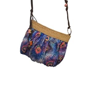 India Boutique Multicolor Peacock Print Crossbody Bag